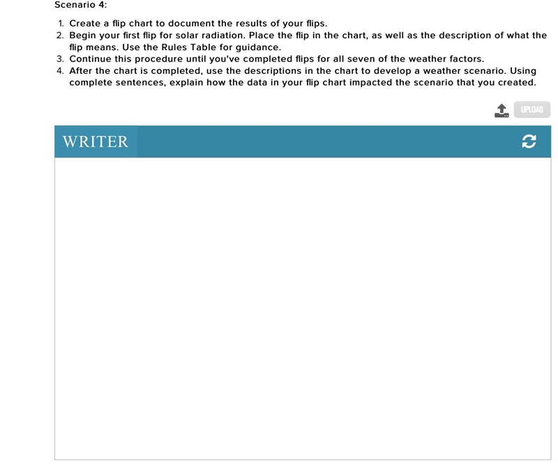 I need help making weather scenarios also the first on is an example.-example-2