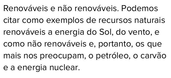 Como estão classificados os recursos naturais​-example-1