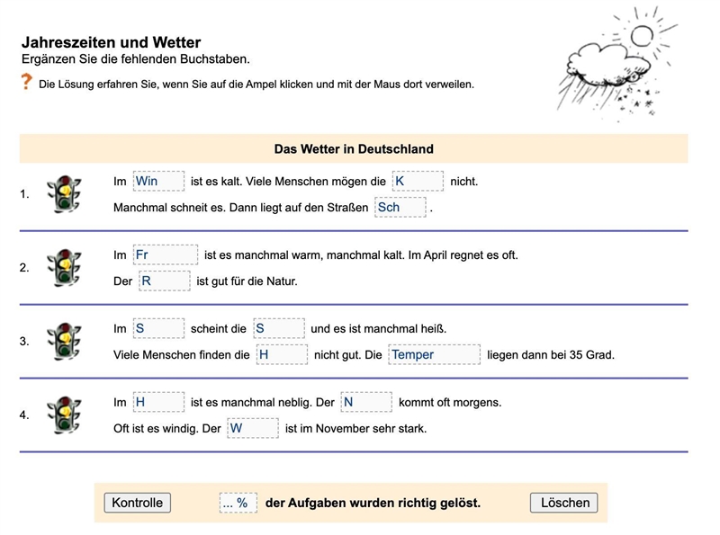 Das Wetter. Need help, thank you!-example-1