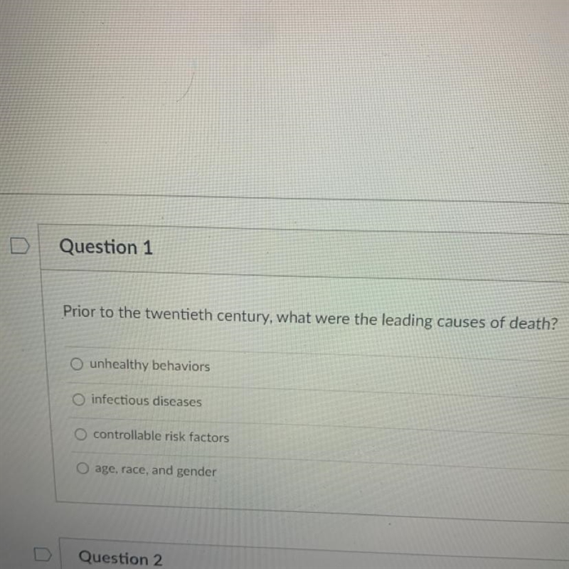 Prior to the twentieth century, what were the leading causes of death?-example-1