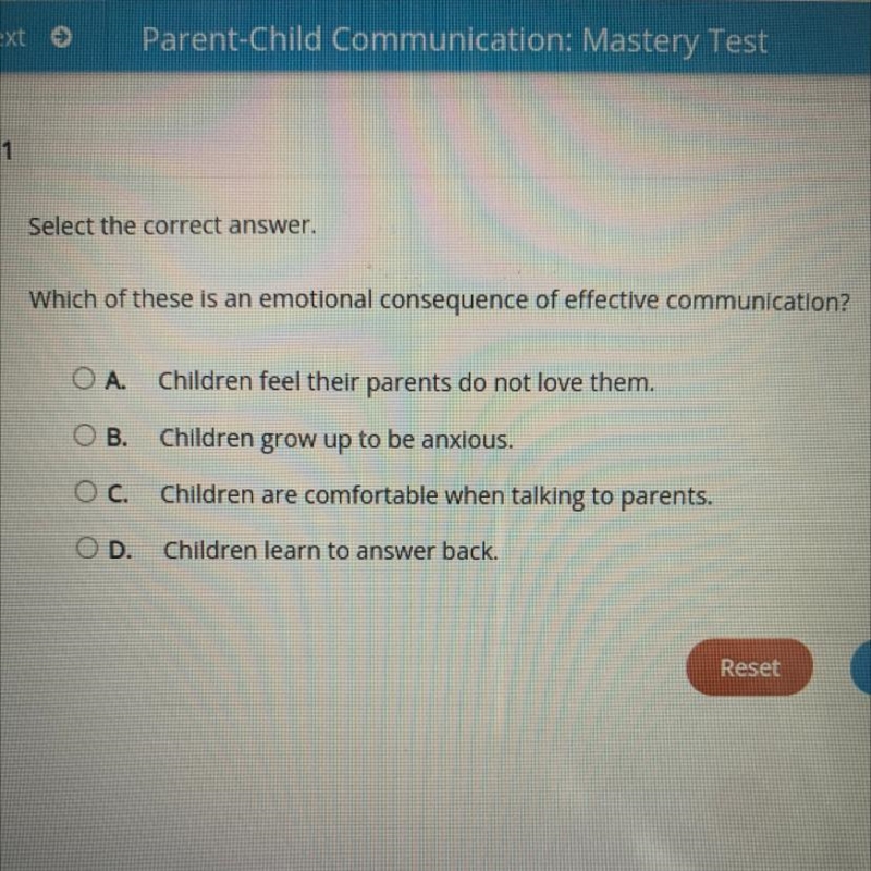 Which of these is an emotional consequence of effective communication?-example-1