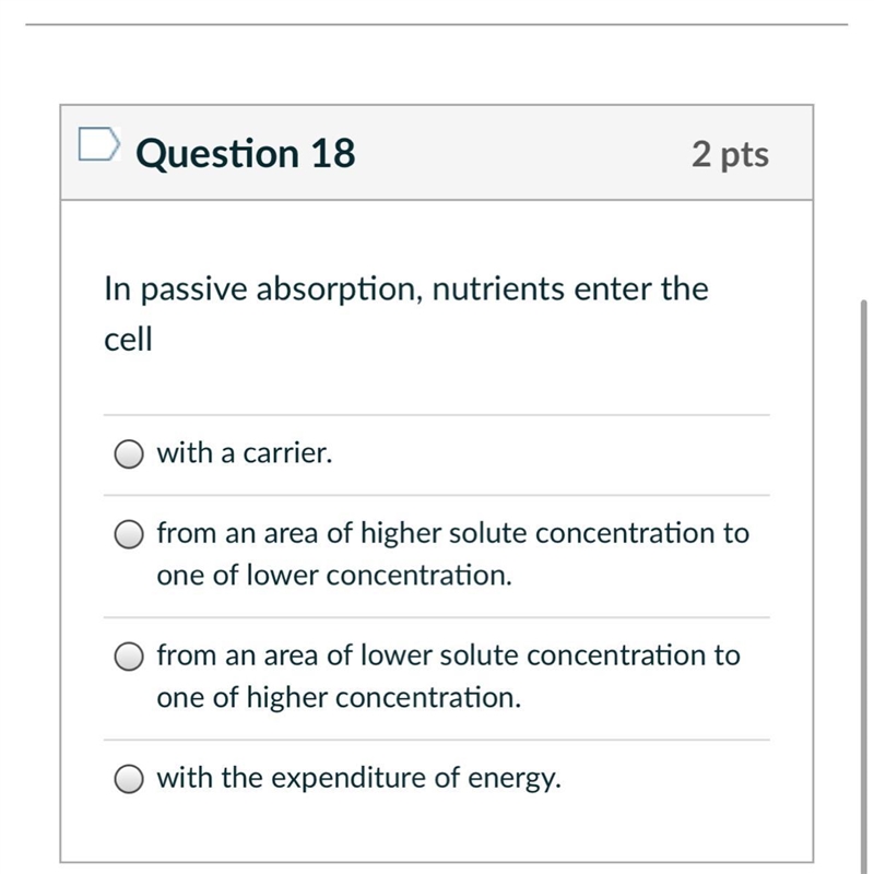 In passive absorption nutrients enter the cell-example-1