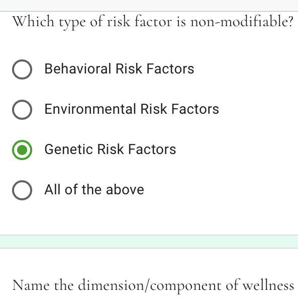 Which type of risk factor is non-modifiable? Not sure which one it is pls help-example-1