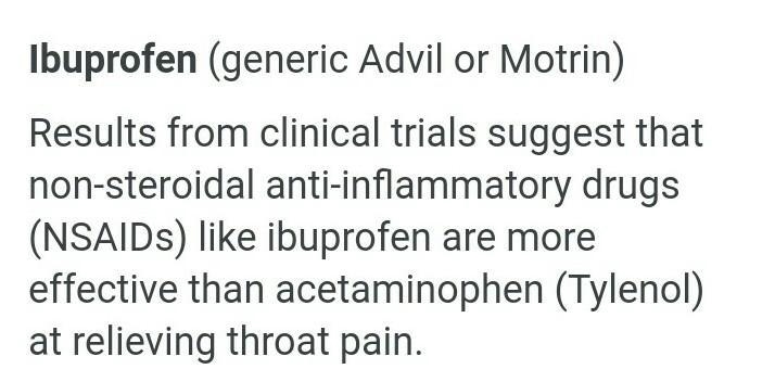 Is it the best if you take Advil with a burning throat?-example-1