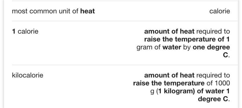 Is the amount of heat needed to raise the temperature of 1 kilogram of water 1 degree-example-1