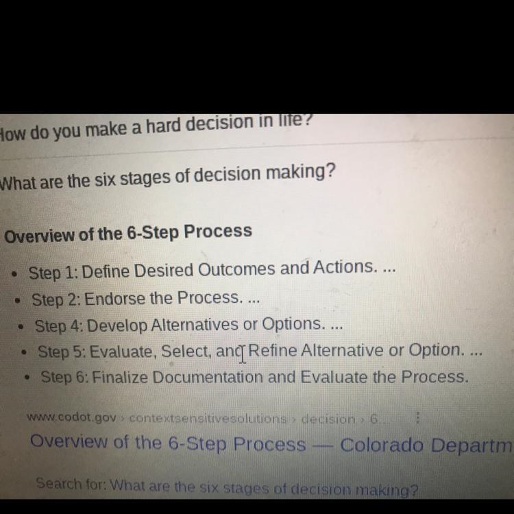 1. What part of the decision-making process would be the most difficult to apply?-example-1