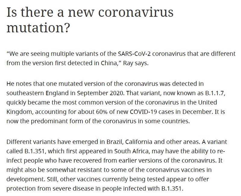 Name two current mutated versions of the Corona virus-example-1