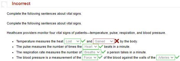 WILL GIVE 60 POINTS!!!! Complete the following sentences about vital signs. Complete-example-1