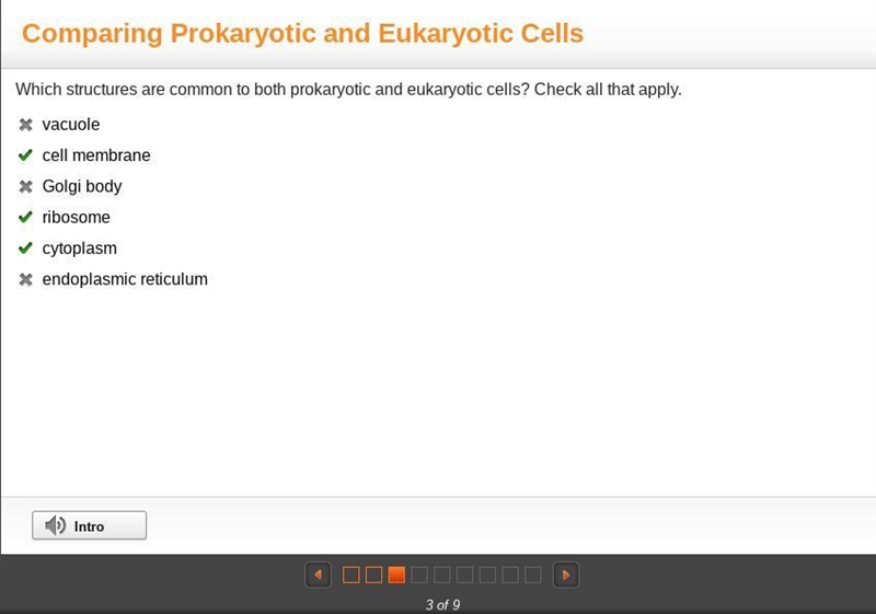 Tures are common to both prokaryotic and eukaryotic cells? Check all that apply. vacuole-example-1