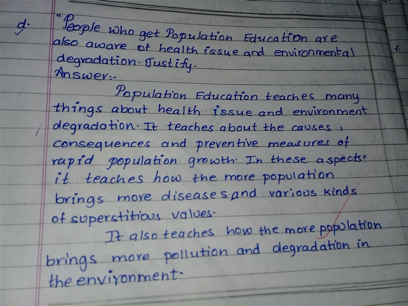 People who get population education are also aware of health issue and environment-example-1