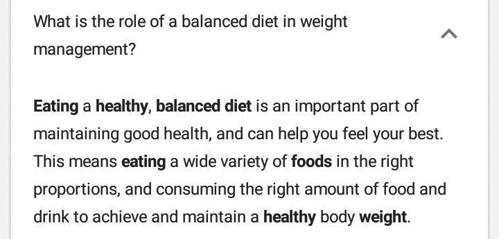 Explain the role of diet in weight management-example-1