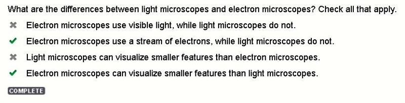 What are the differences between light microscopes and electron microscopes? Check-example-1