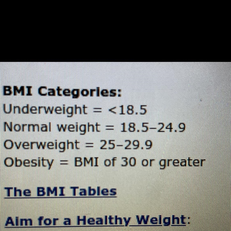 I NEED HELP PLEASEEEEEEEE BMI is calculated using only your weight? Group of answer-example-1