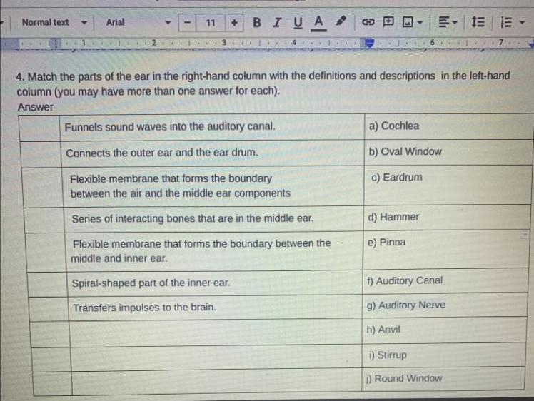 I need help matching the Part of the ears in this worksheet-example-1