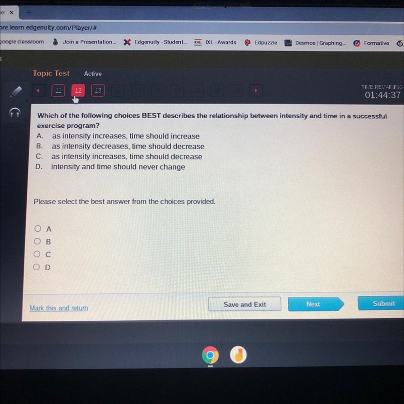 Which of the following choices BEST describes the relationship between intensity and-example-1