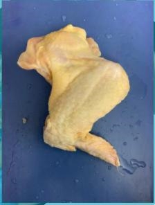 Do you think this wing is from the left side or the right side of the chicken’s body-example-1