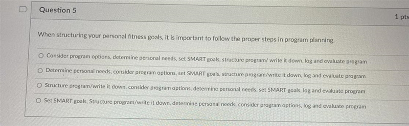 P When structuring your personal fitness goals, it is important to follow the proper-example-1