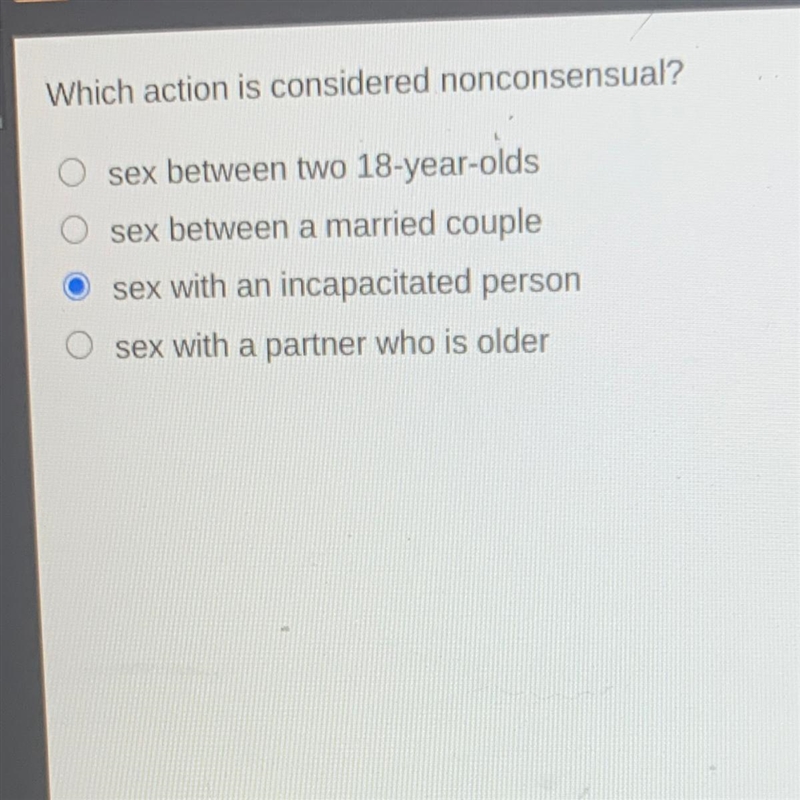 N Which action is nonconsensual?-example-1