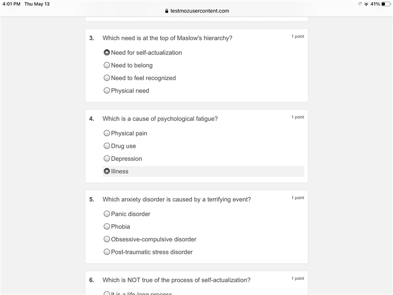 Which is a cause of psychological fatigue?-example-1