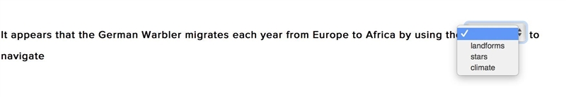 It appears that the German Warbler migrates each year from Europe to Africa by using-example-1