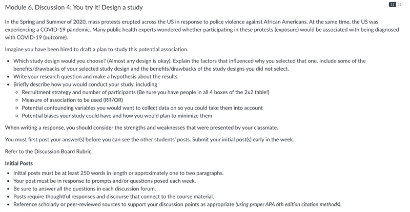 1. Which study design would you choose? (Almost any design is okay). Explain the factors-example-1