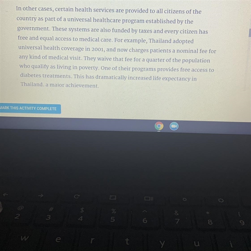 The United States is one example of a country that offers universal health care, meaning-example-1