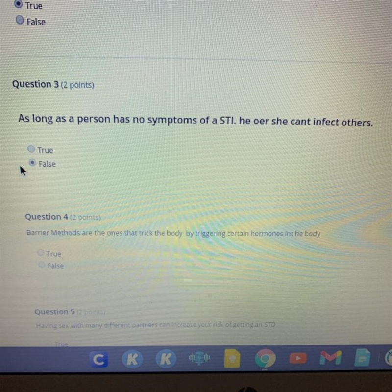 As long as a person has no symptoms of a STI. He or she can't infect others. True-example-1