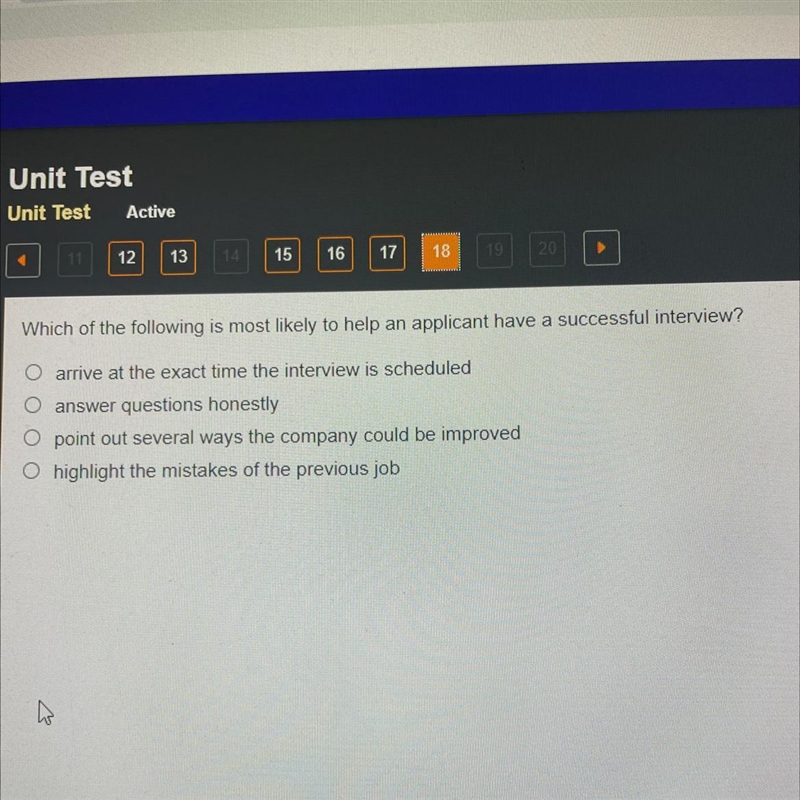 Which of the following is most likely to help an applicant have a successful interview-example-1