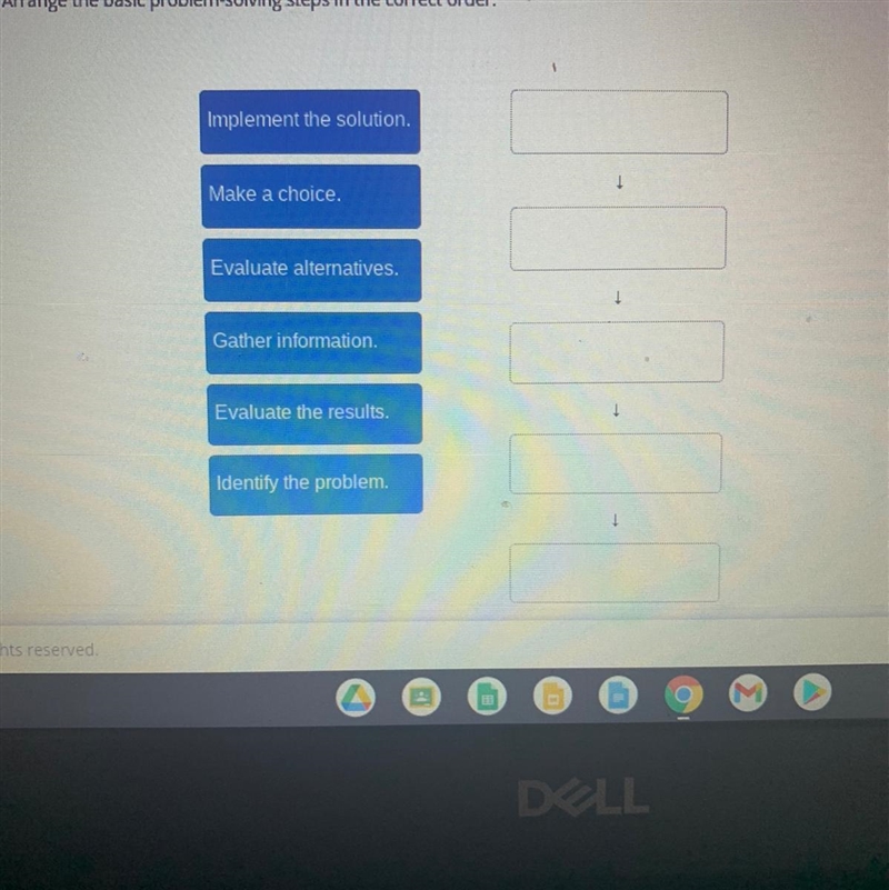 Urgent plz help! Arrange the basic problem-solving steps in the correct order. Implement-example-1