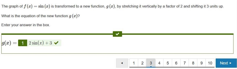 The graph of f(x) = sin(x) is transformed to a new function, g(x), by stretching it-example-1