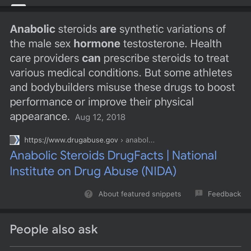 Help please Anabolic steroids act like which hormone? A.Adrenaline B.Epinephrine C-example-1