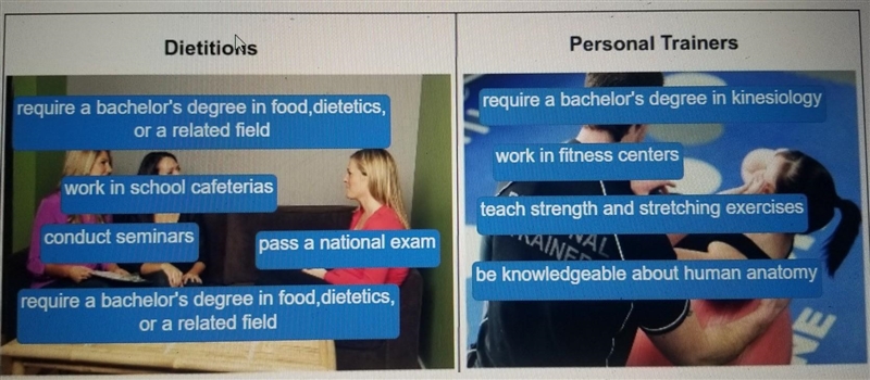 Plzzzzzz help! Identify the characteristics of dietitians and personal trainers. All-example-1