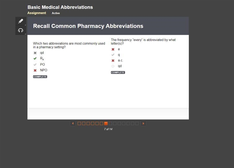 What abbreviation is commonly used for the term "prescription"? O Rp O PO-example-1