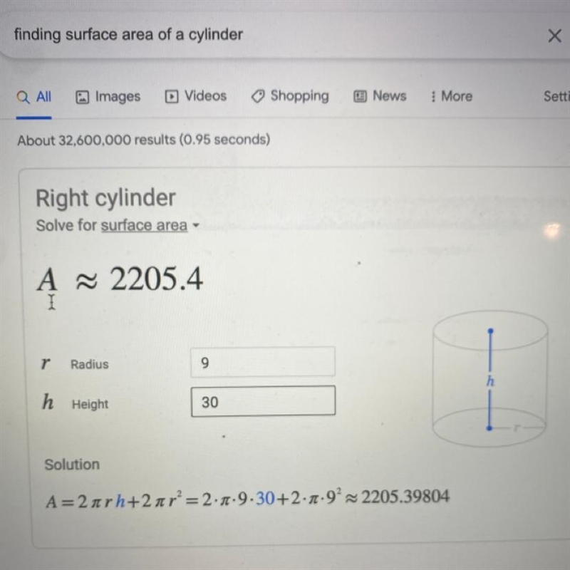 A cylindrical grain bin has a radius of 9 feet and a height of 30 feet. What is the-example-1