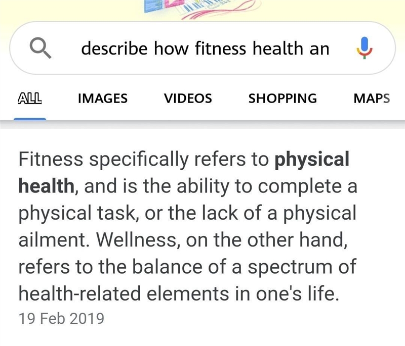 Describe how fitness health and wellness are interrelated-example-1