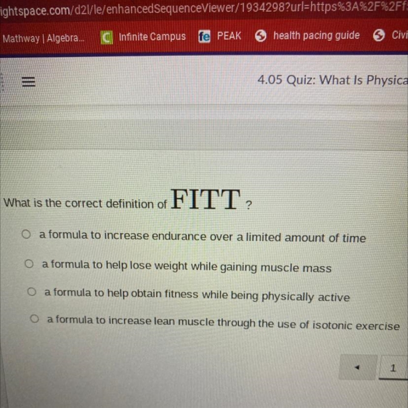 What is the correct definition of FITT ?-example-1