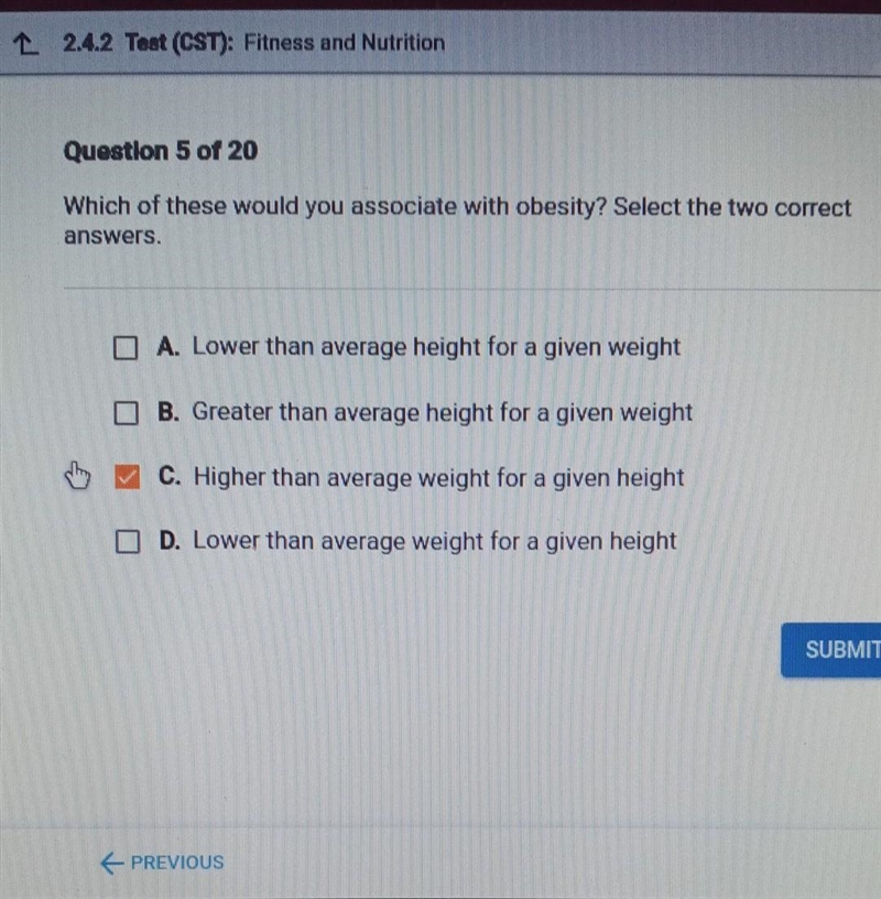 Which of these would you associate with obesity? Select the two correct answers.​-example-1