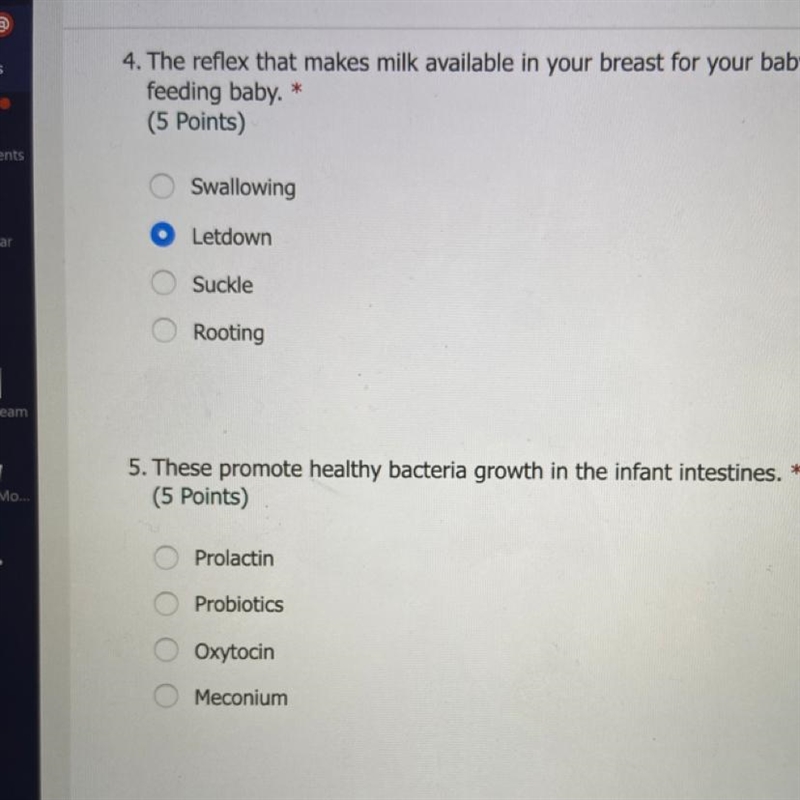 - These promote healthy bacteria growth in the infant intestines- pls help!!-example-1