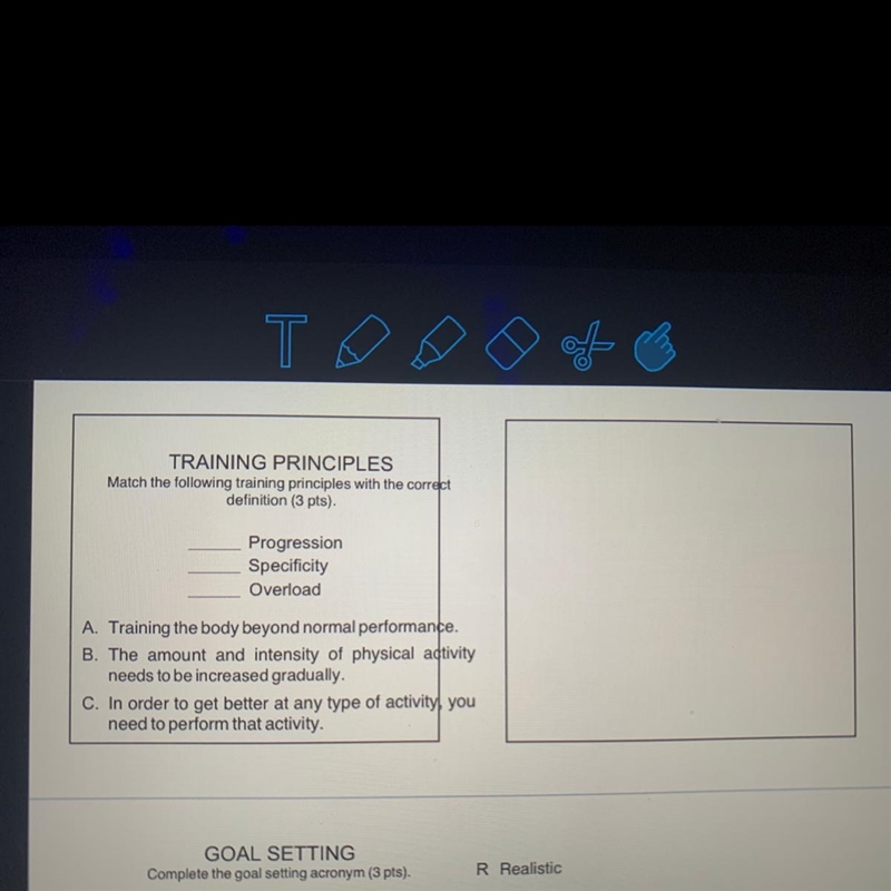 Training principles match the following trading principles with the correct definition-example-1