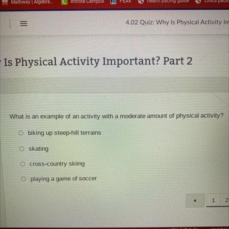 What is an example of an activity with a moderate amount of physical activity?-example-1