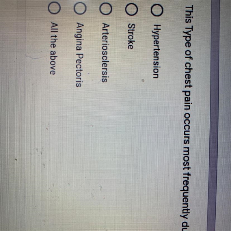 This Type of chest pain occurs most frequently during exercise pls help-example-1