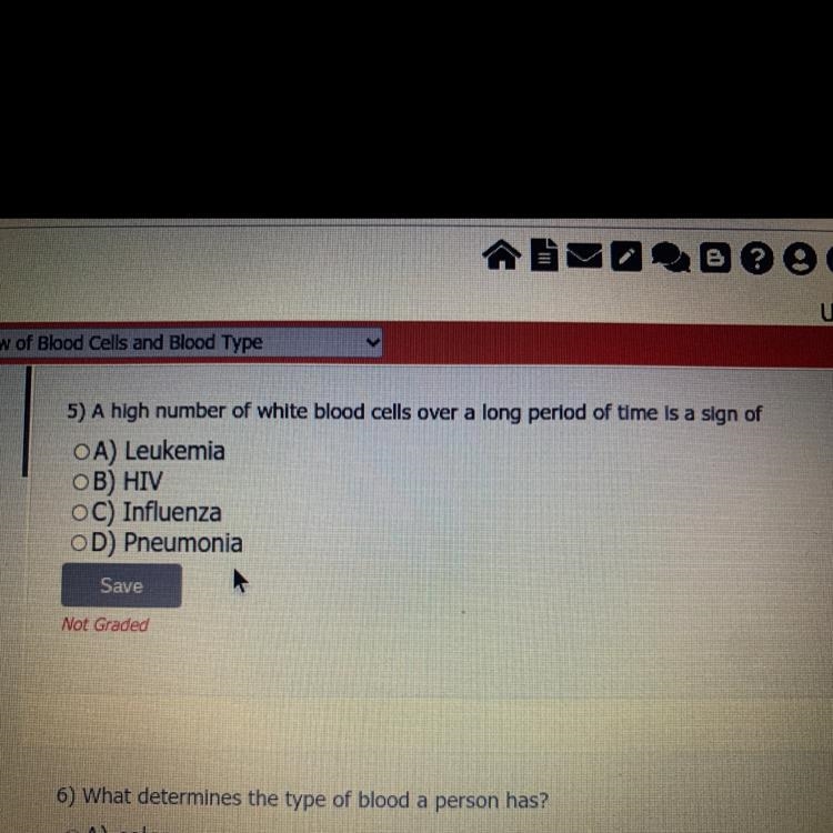 A high number of white blood cells over a long period of time is a sign of-example-1