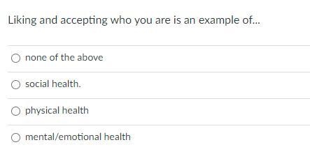 Liking and accepting who you are is an example of...-example-1