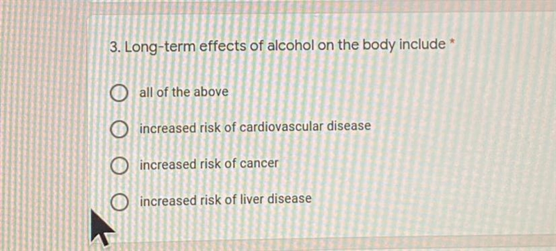 HELP!!! Long-term effects of alcohol on the body include:-example-1