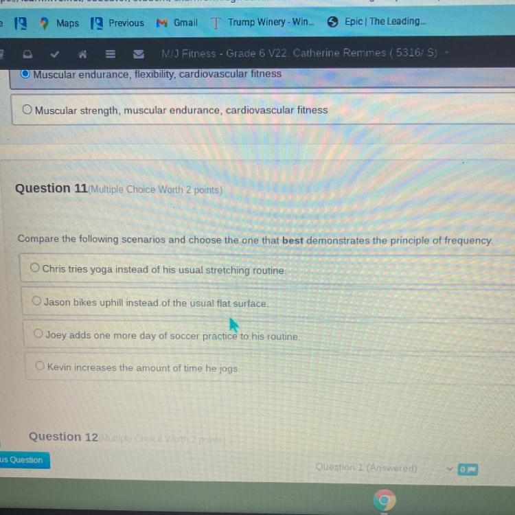 Question 11 Multiple Choice Worth 2 points) Compare the following scenarios and choose-example-1