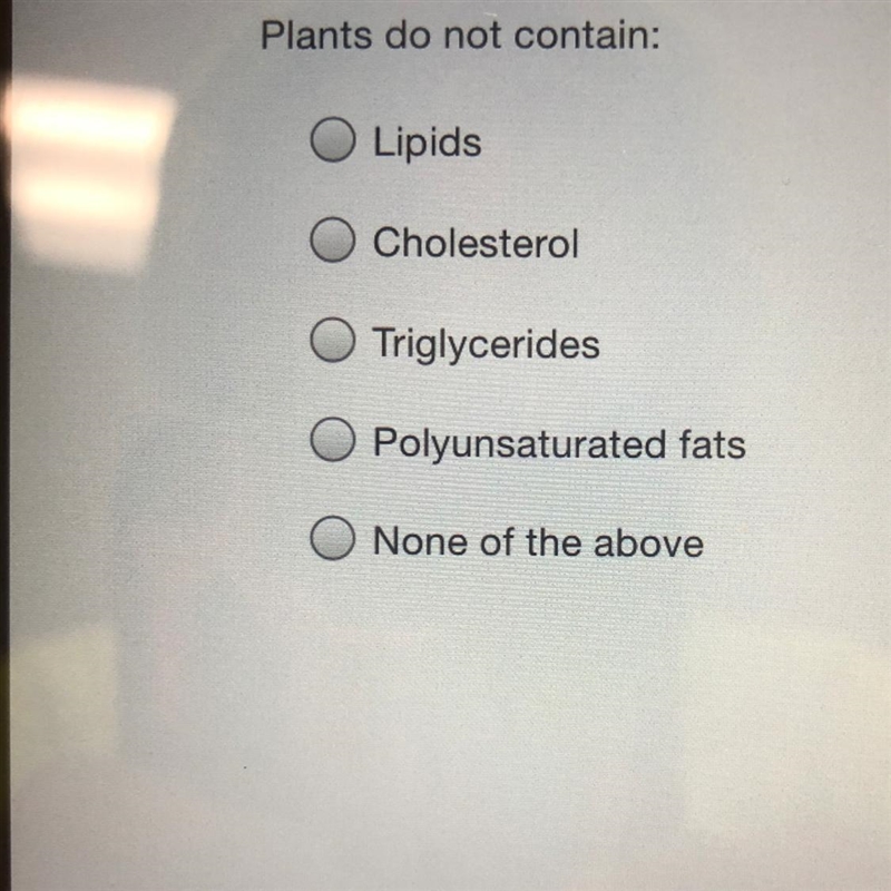 Plants do not contain:-example-1