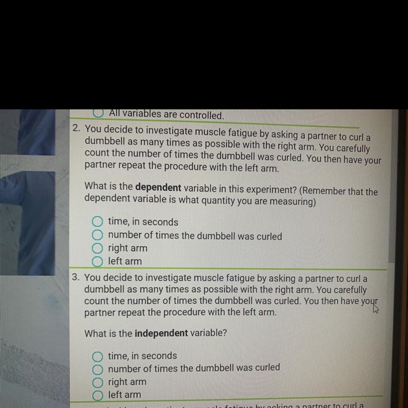 What is the dependent variable? and what is the independent variable? in these situations-example-1