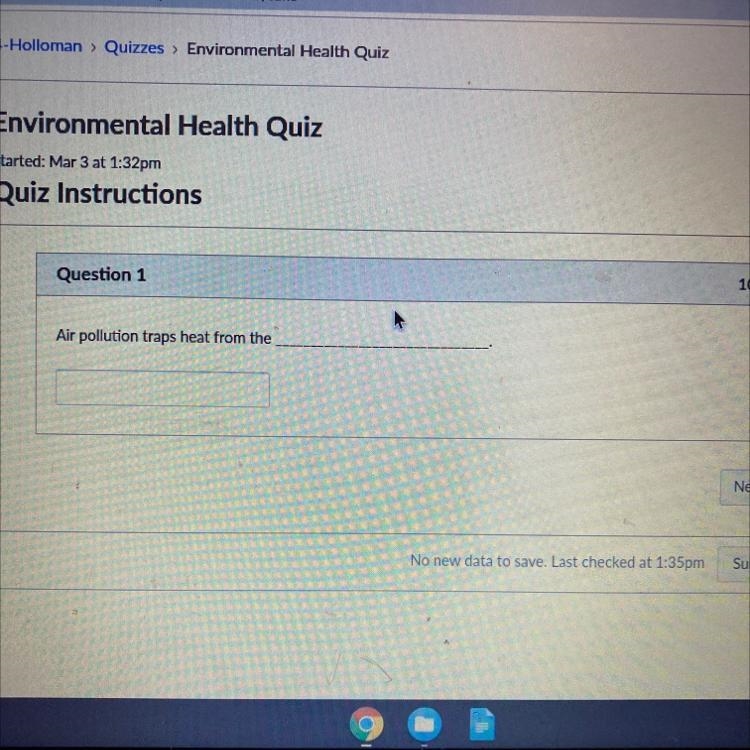 Question 1 Air pollution traps heat from the-example-1