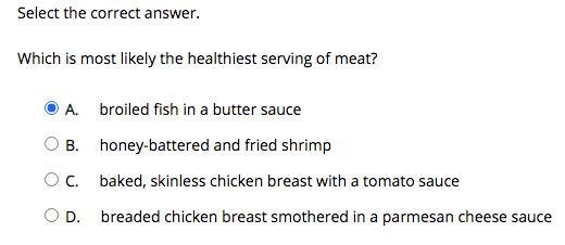 Which is most likely the healthiest serving of meat?-example-1