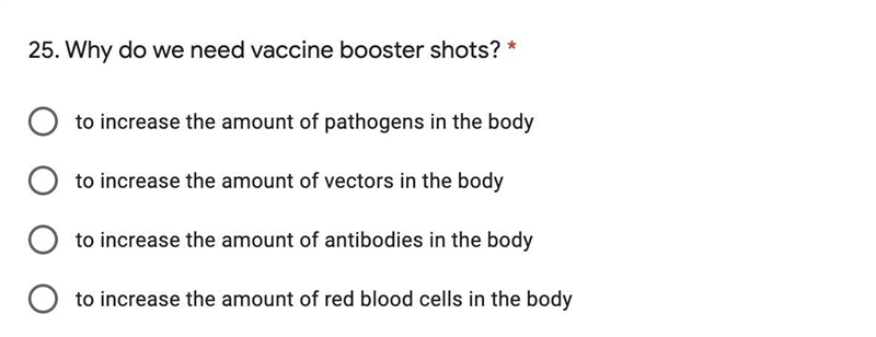 Please help will mark. Why do we need vaccine booster shots to increase the amount-example-1